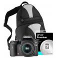 Pentax K200D + D-FA 18-55mm + Lexar SD 2GB Premium + Pentax Crossover Bag