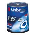 VERBATIM CD-R diskas 80min/700MB 100vnt. Cake Box 52X  Crystal AZO - 43430
